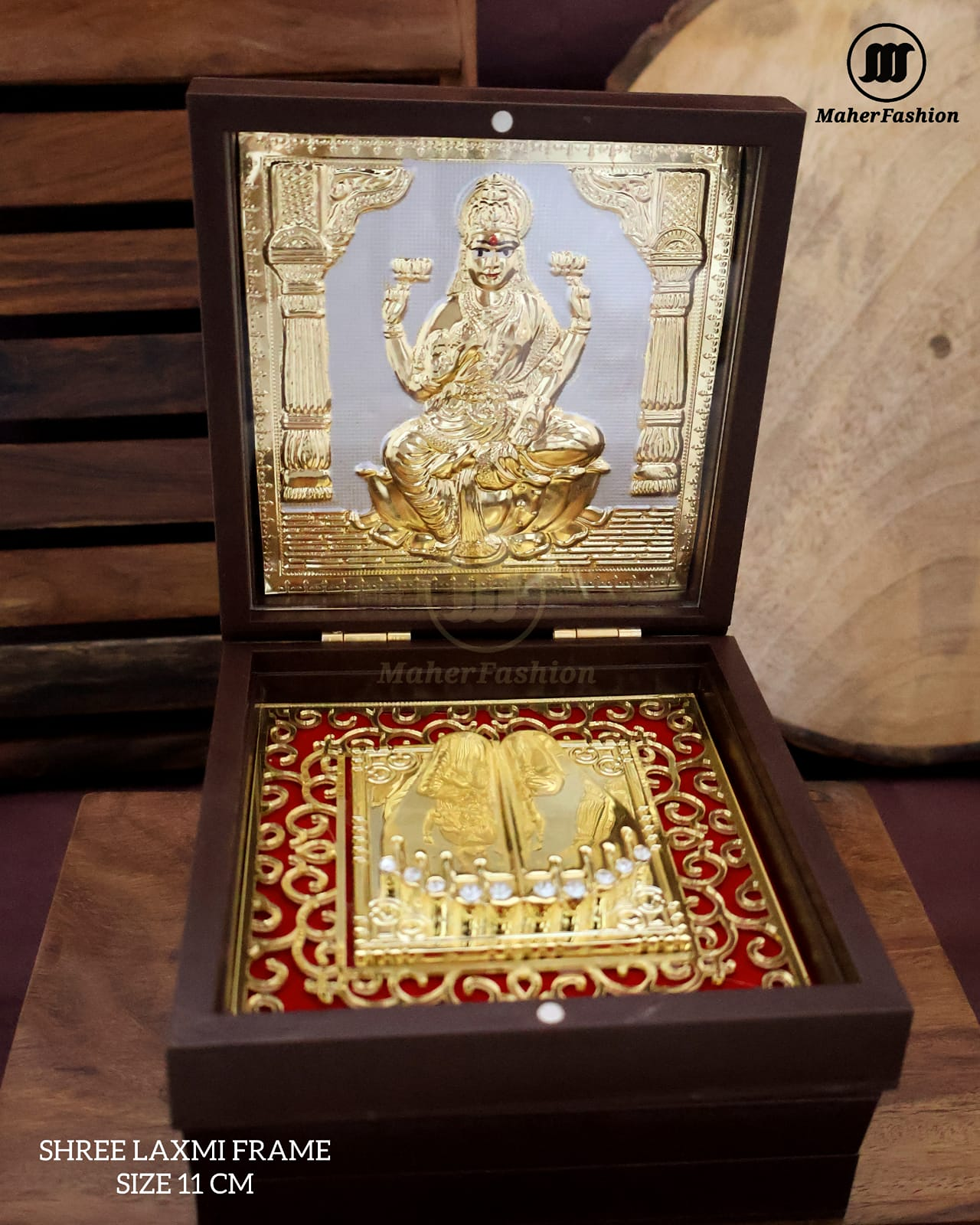 Gold Plated Shri Laxmi Ji Charan Paduka Set With Box For  Gift,For Pooja